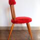 Vintage red furry chair