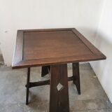 Arts and crafts style oak side table, 1950s