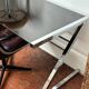 Space age desk in chrome and smoked glass, 1970s.