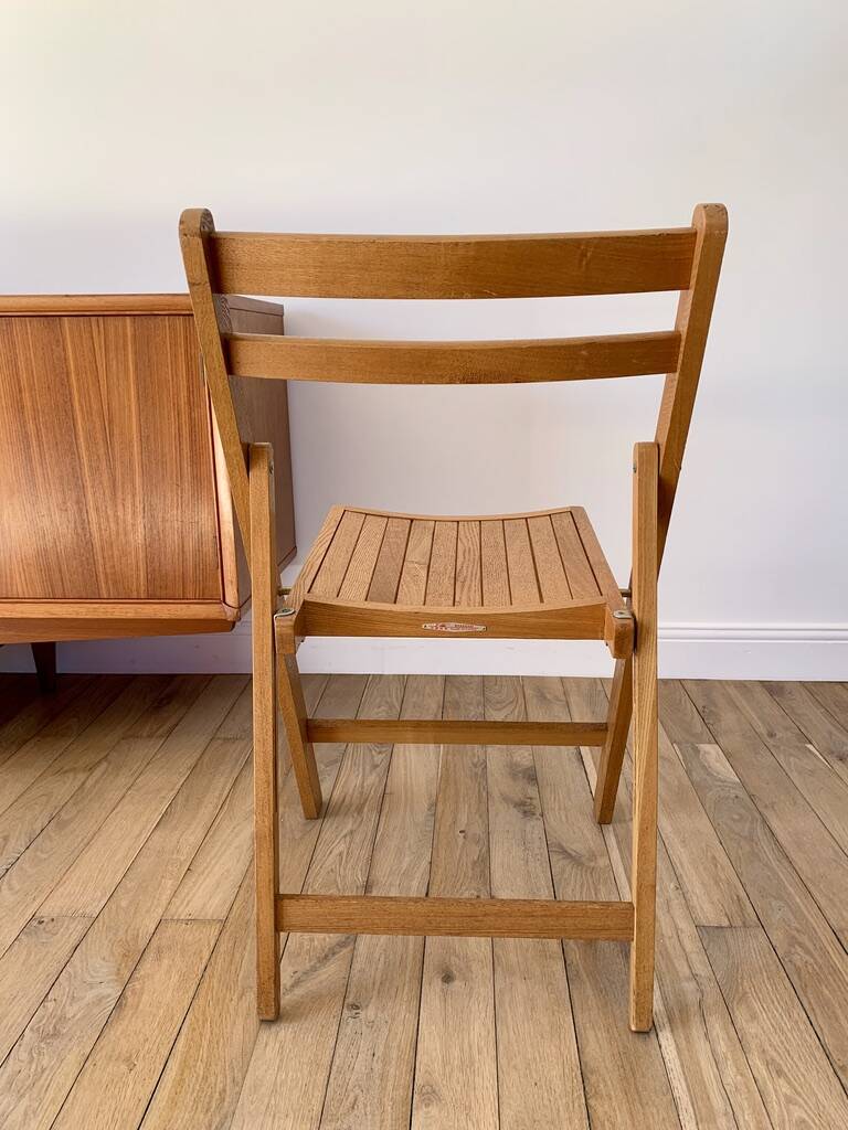 vintage beech wood folding chair from the 70s