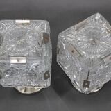1970s Pair of Glass Table Lamps by Kamenicky Senov, Czechoslovakia