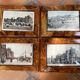 Set of 4 old postcard frames