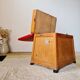 Vintage fisherman’s chest – Work stool with faux leather seat