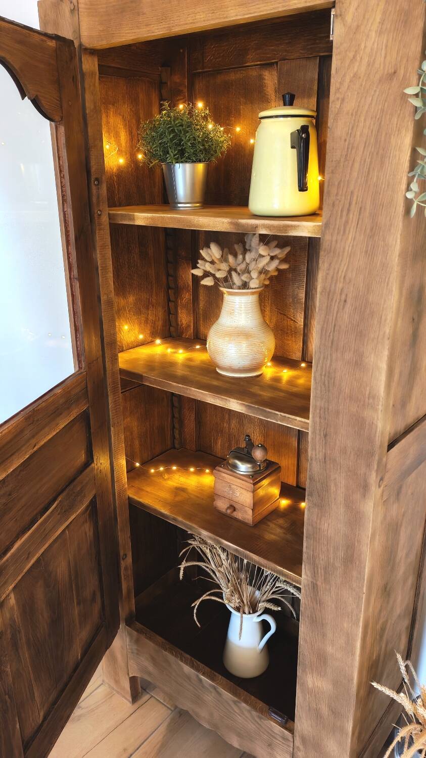 DELPHINE - Solid wood bonnetière wardrobe