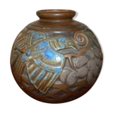 Vase boule Frères Mougins 1900 Nancy céramique art deco