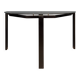 Black metal console with glass top