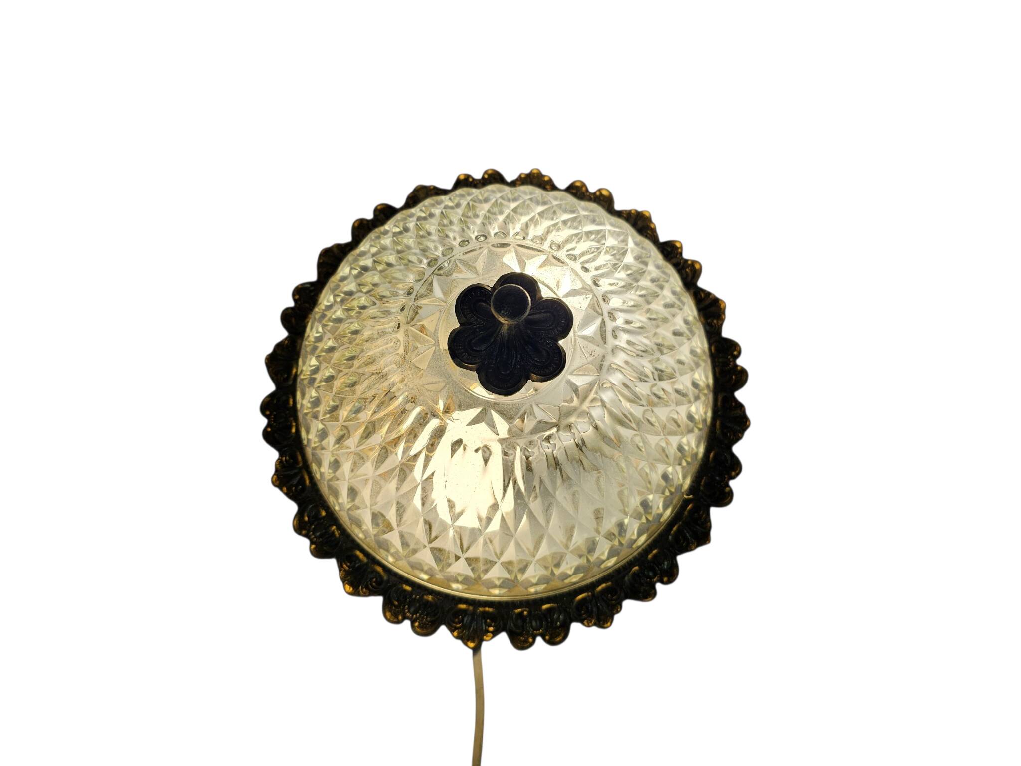 Massive - Ceiling Light - Glass - Brass - Hollywood Regency Style - Belgium