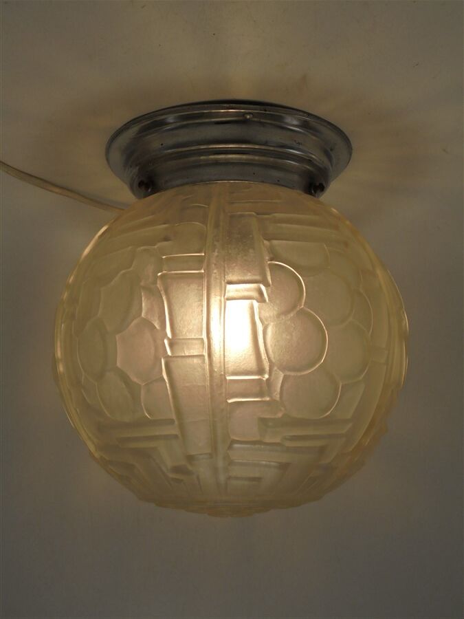 Art Deco globe ceiling lamp