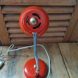 Bedside desk lamp orange red metal