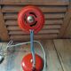 Bedside desk lamp orange red metal