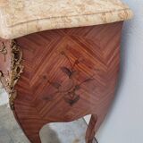 Louis XV Style Commode Stamped in Richly Decorated Rosewood Marquetry