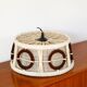 Suspension ronde en laine à motifs géométriques, Beige, Design, 1970