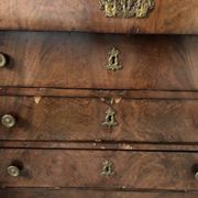 Commode Empire plateau en acajou et marbre