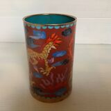 Cloisonne enamel pencil pot