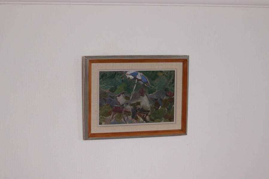 Original Swedish oil on panel – “Seated Figure” by Gösta Stawåsen – vintage & framed – 38 × 29 cm (15.0" × 11.4")