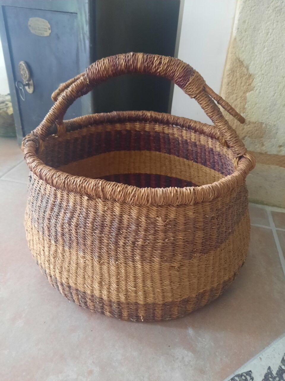 Old basket in soft wicker