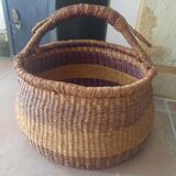 Old basket in soft wicker