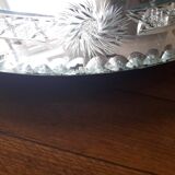 Large old round mirror finely decorated