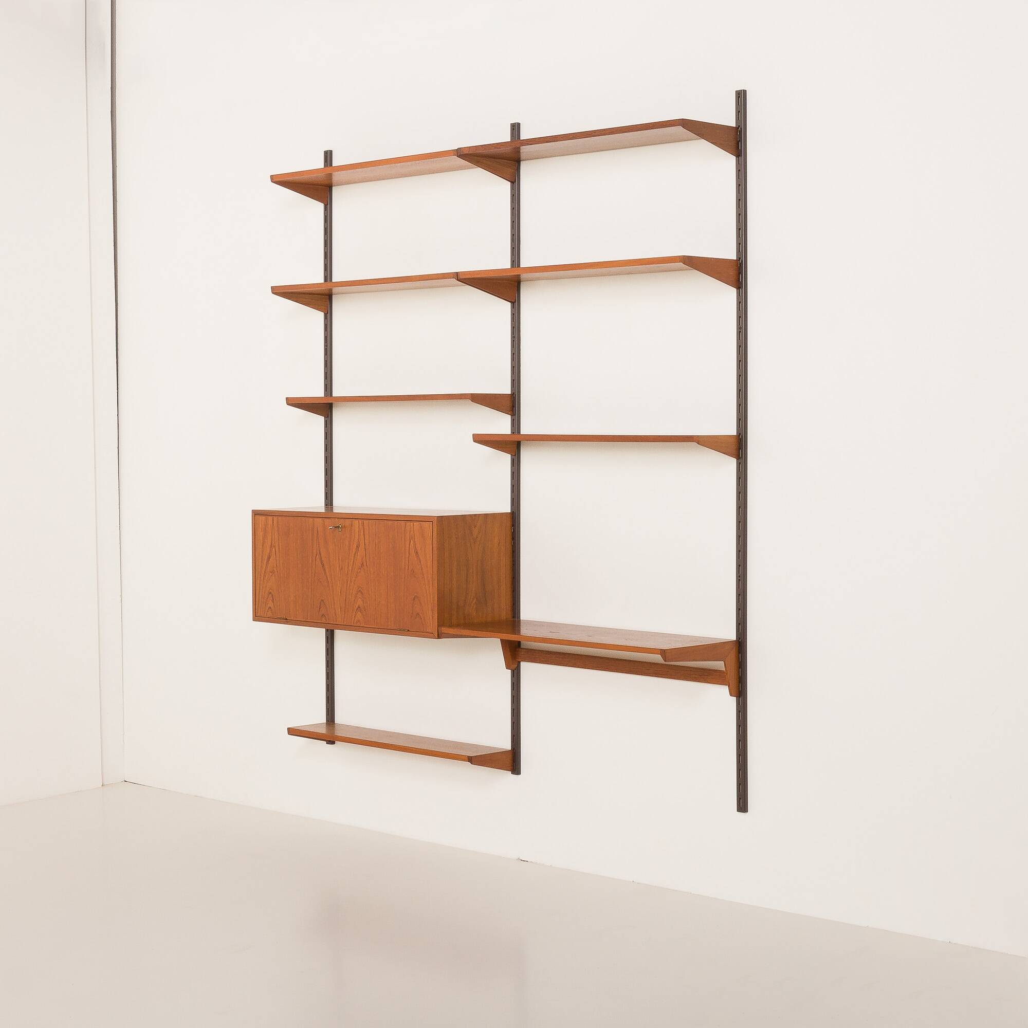 Kai Kristiansen teak wall unit with a hidden desk for FM Mobler