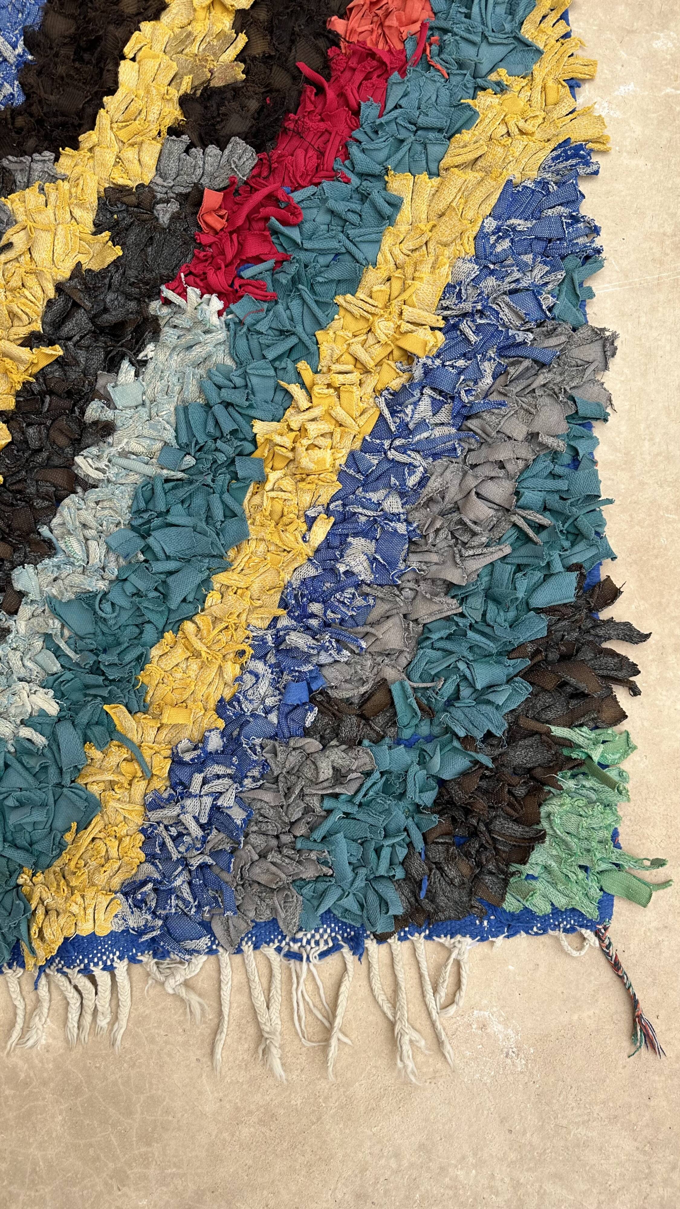 Colorful Boucherouite Berber rug - 104 x 202 cm