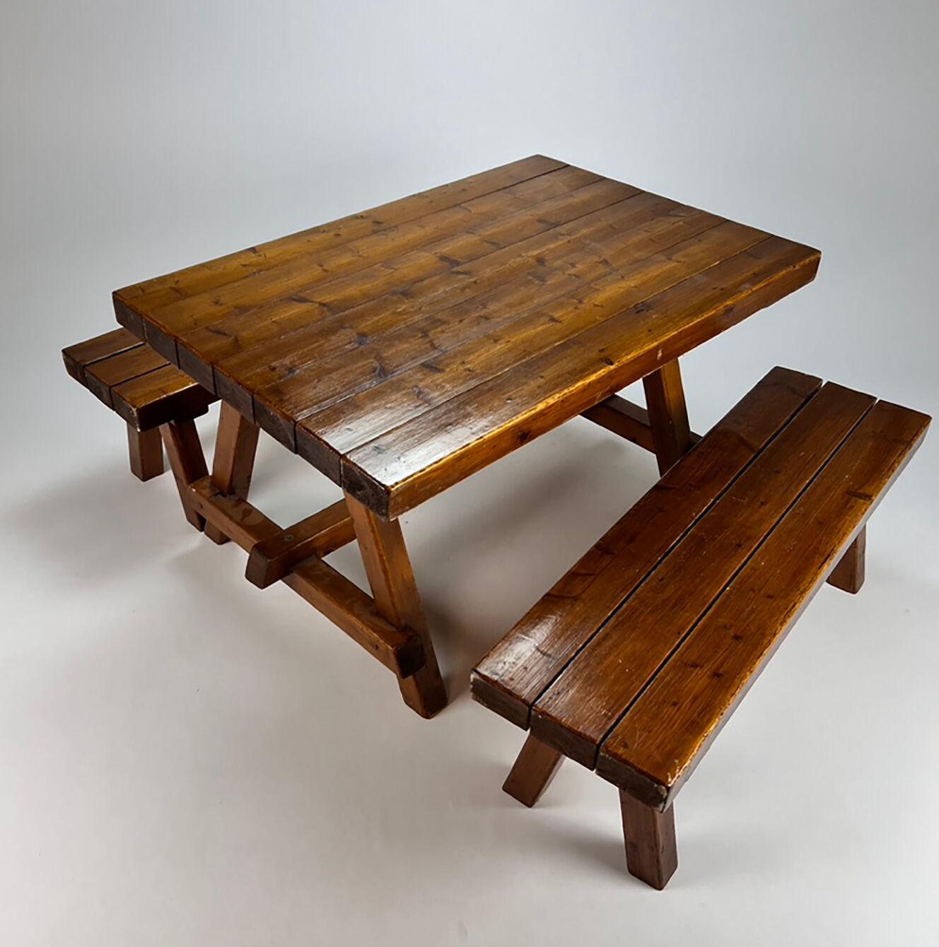Table and two benches, 1960s