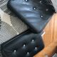 Chrome and leatherette armchair