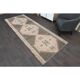 1970s Turkish Oushak Handmade Wool Cotton Brown Runner Rug 120x314