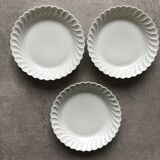 Lot of 7 hollow plates of white Limoges porcelain from the Haviland factory — Torse model