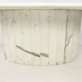 Mid-century italian marble oval coffee table, 1980s