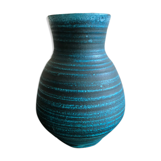 Vase Accolay bleu en céramique de la série Gauloise, années 60