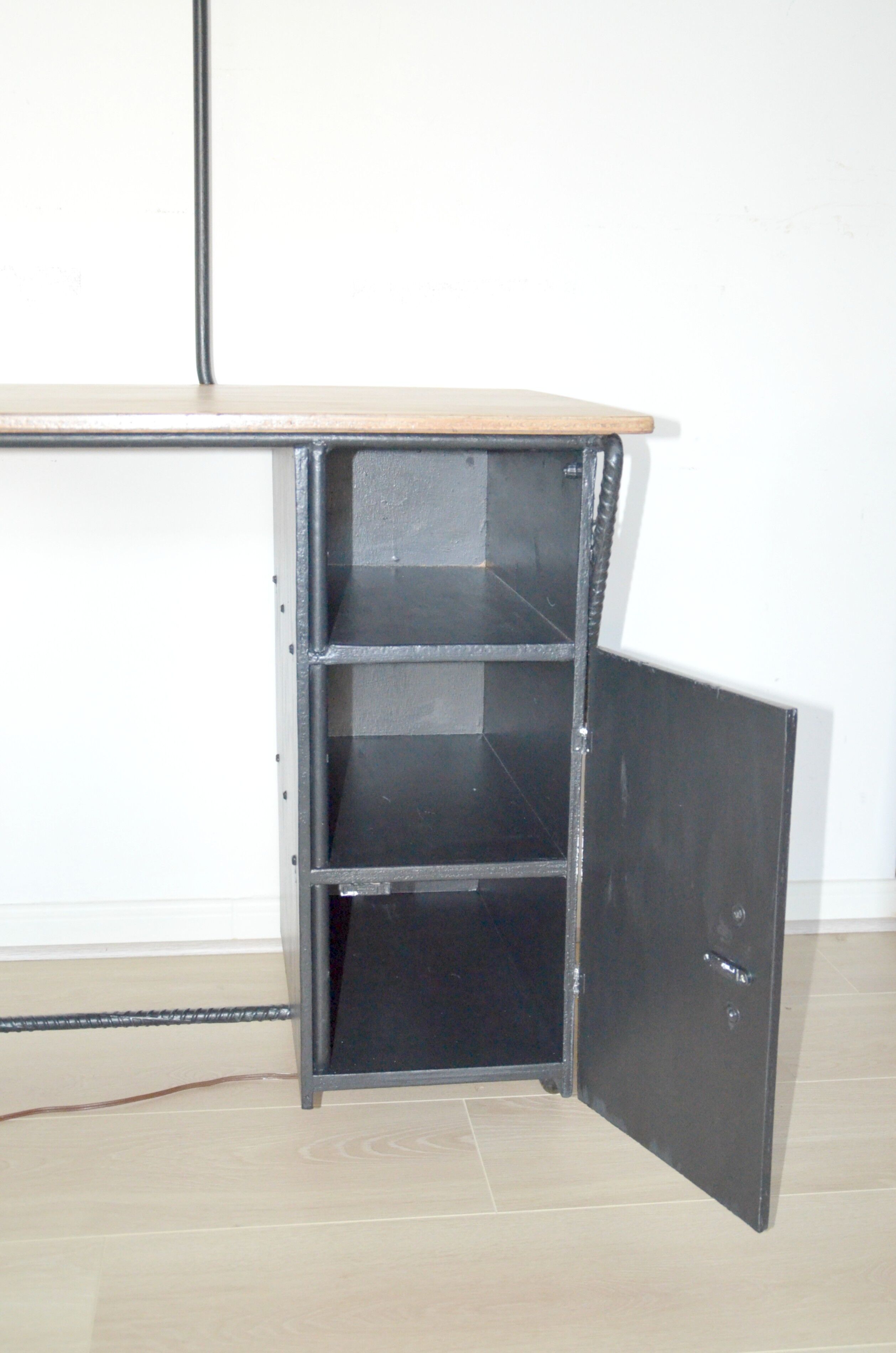 Desk with lamp