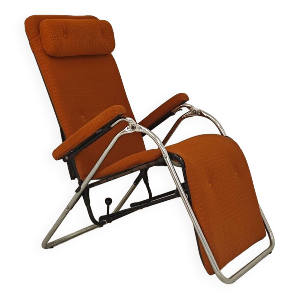 Transat d'intérieur , chaise longue Lama 70's orange