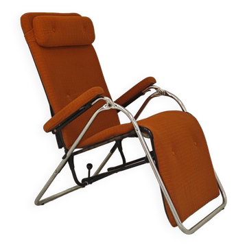 Indoor deckchair, Lama 70's orange deck chair