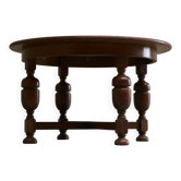H. Pander & Sons Round Table in Solid Oak with Baluster Legs, 1920s