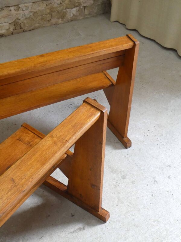 Banc de communauté en chêne, 1950