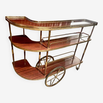 Rare curved rolling bar trolley from the 1950s