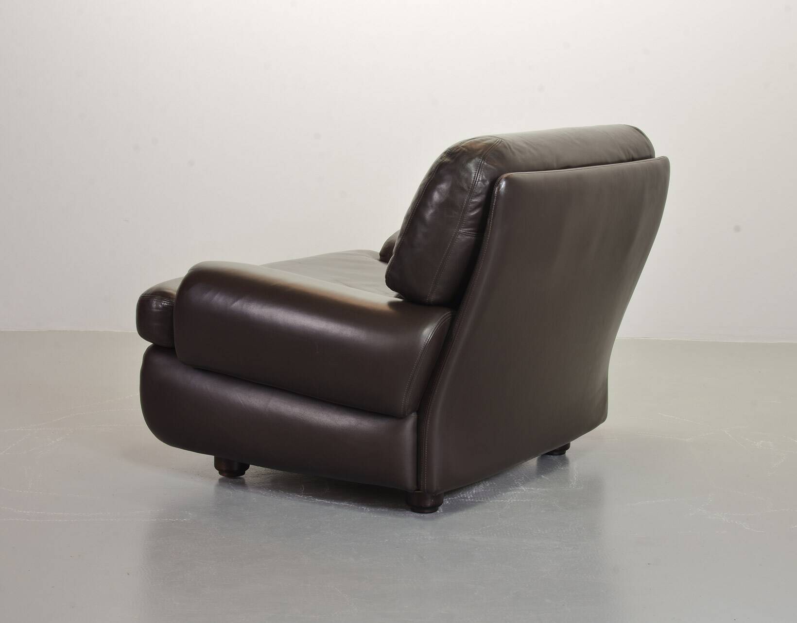 Comfortable Durlet Lounge Chairs in Chocolate Brown Leather, Set of Two 70s