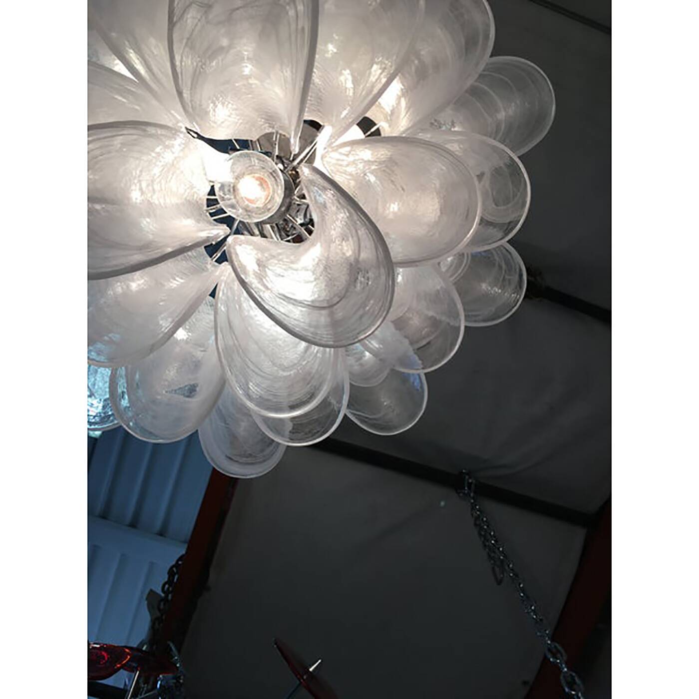 Murano Glass Sputnik Chandelier With Alabaster Italian Glass