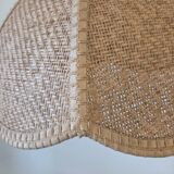 Pair of vintage rattan lampshades