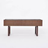 Elegant Danish Midcentury Teak wooden Planter Box with inlay metal tub