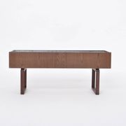 Elegant Danish Midcentury Teak wooden Planter Box with inlay metal tub