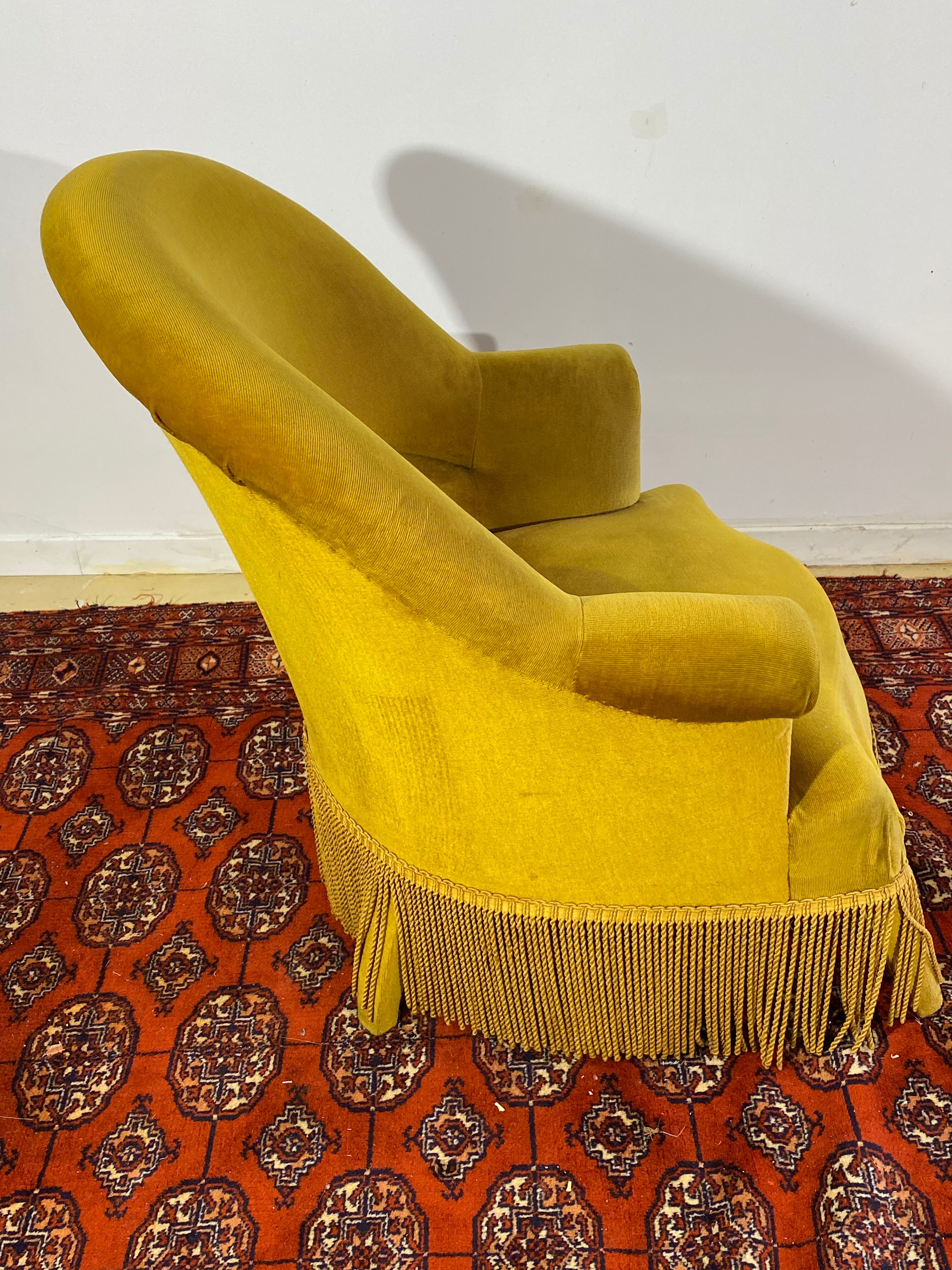 Toad armchair style Napoleon III Mustard