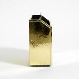 1980s newspaper rack made of brass and wood in Hollywood Regecy design