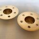 Pair of star candle holders in brass