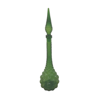 Carafe italienne Empoli à verre bullé vert