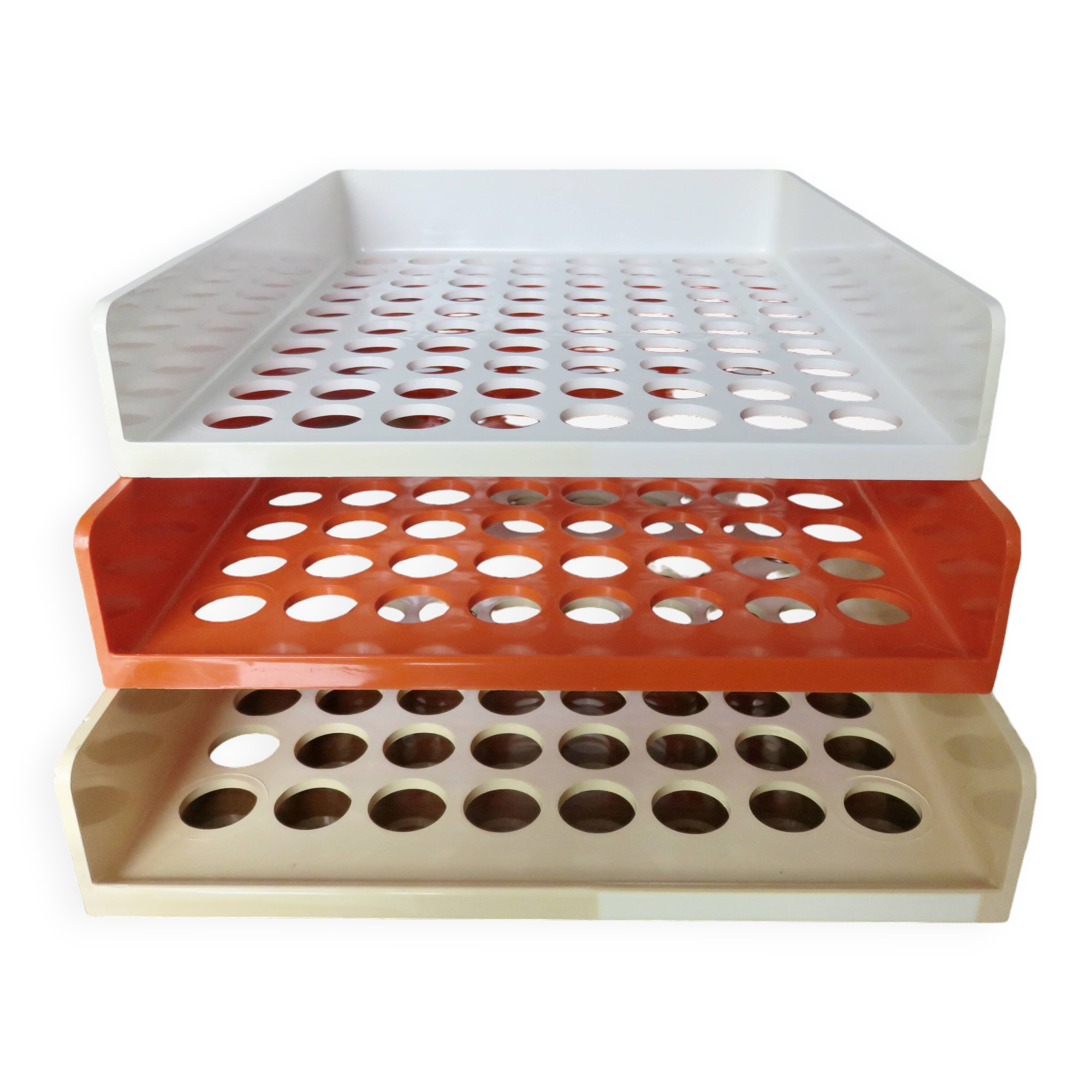 Série de 3 banettes, range courrier, Roger TALLON années 70