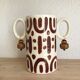 Hand-painted glazed ceramic tube vase