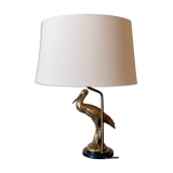Lampe à poser cigogne en laiton