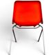 Set of 4 orange chairs designed by Robin Day for Hille.