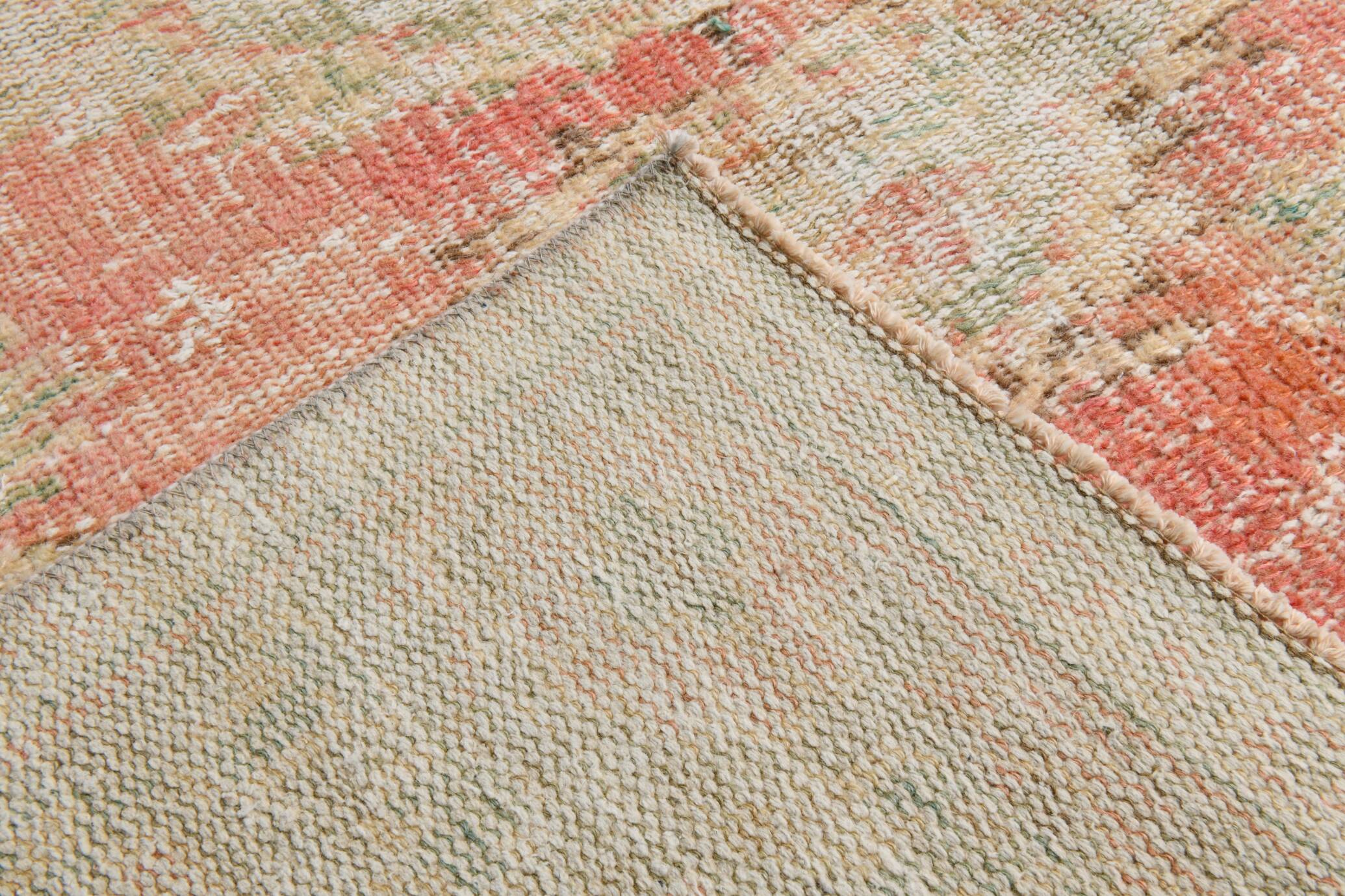 6x10 Peach Red Turkish Vintage Rug, 194x294Cm